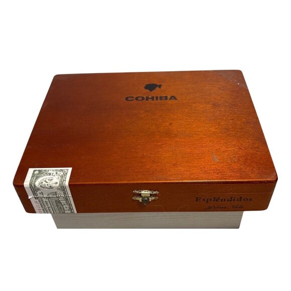 Cohiba Espléndidos Cigar Wooden Box With Cuban Seal & Latch Closure - Picture 1 of 8